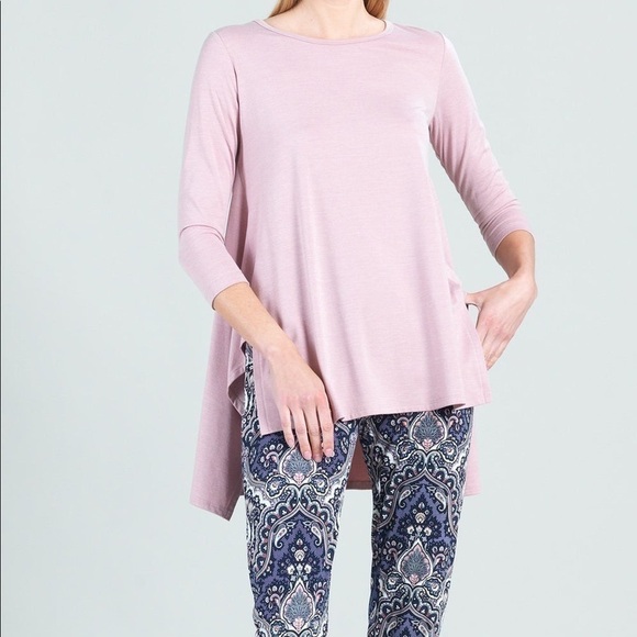 NWT Clara SunWoo Round Neck Peach Skin Knit Envelope Hem Tunic Blush Size 1X 18 - Picture 6 of 9